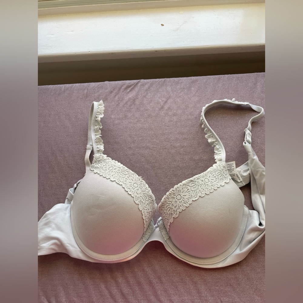 Aerie - Light Blue Lace Trim Demi Bra - 34B